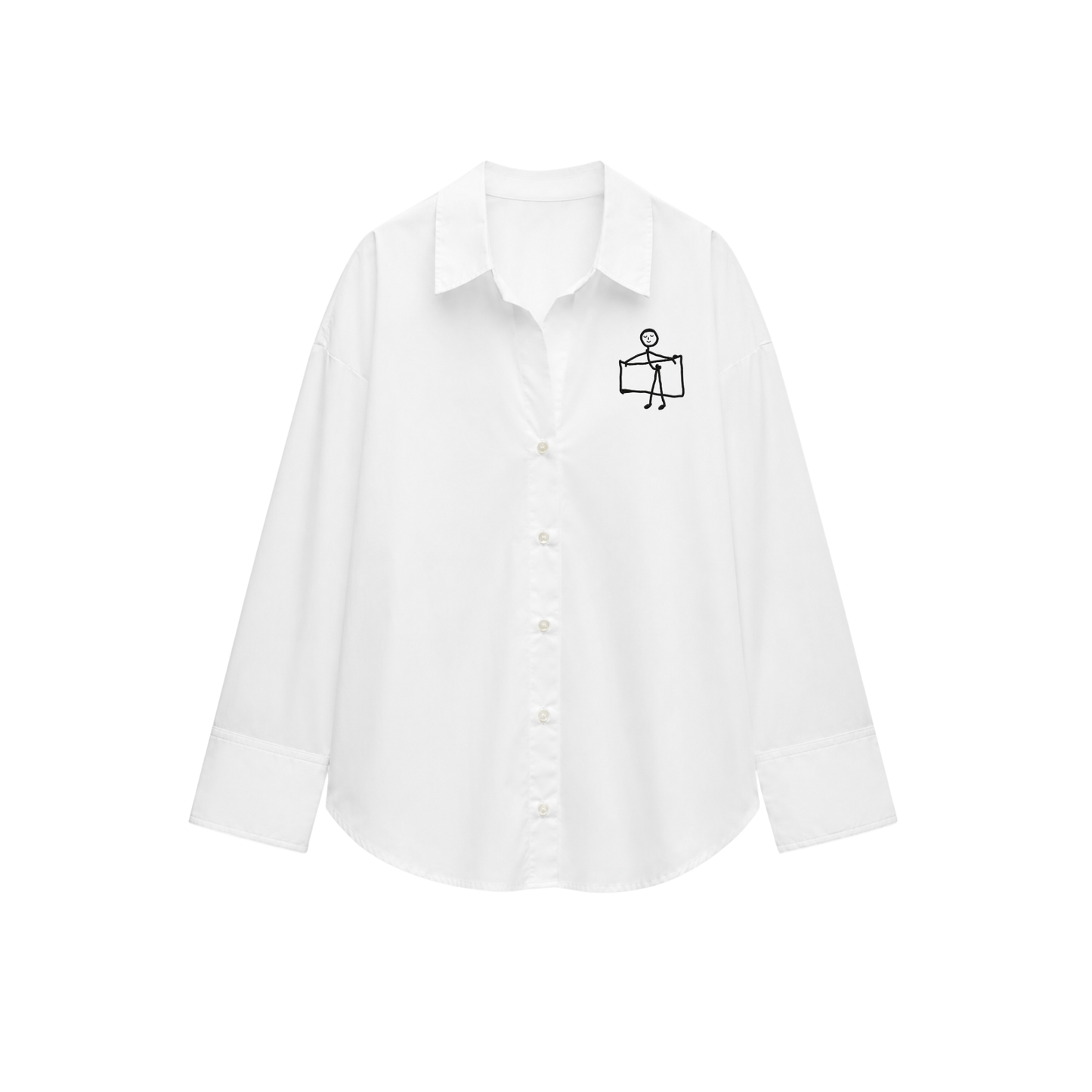 Frame of Mind Embroidered Oversized Polo Shirt