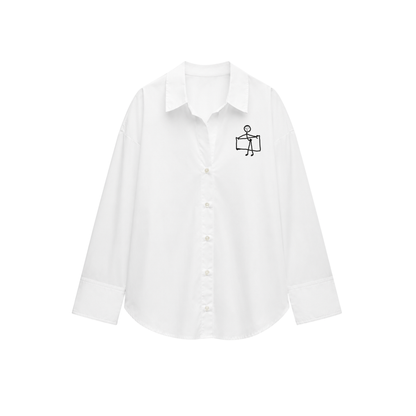 Frame of Mind Embroidered Oversized Polo Shirt